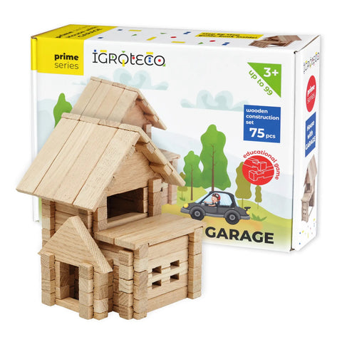 Constructor wooden House with a garage