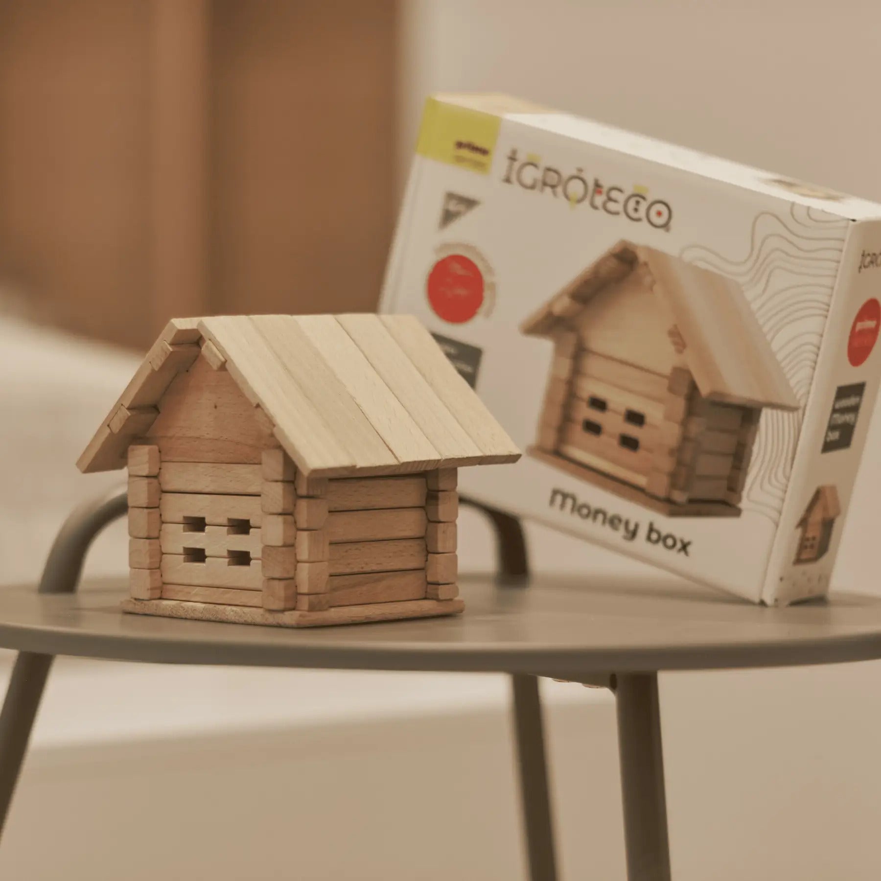 Wooden designer piggy bank