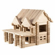 Constructor wooden house with a balcony