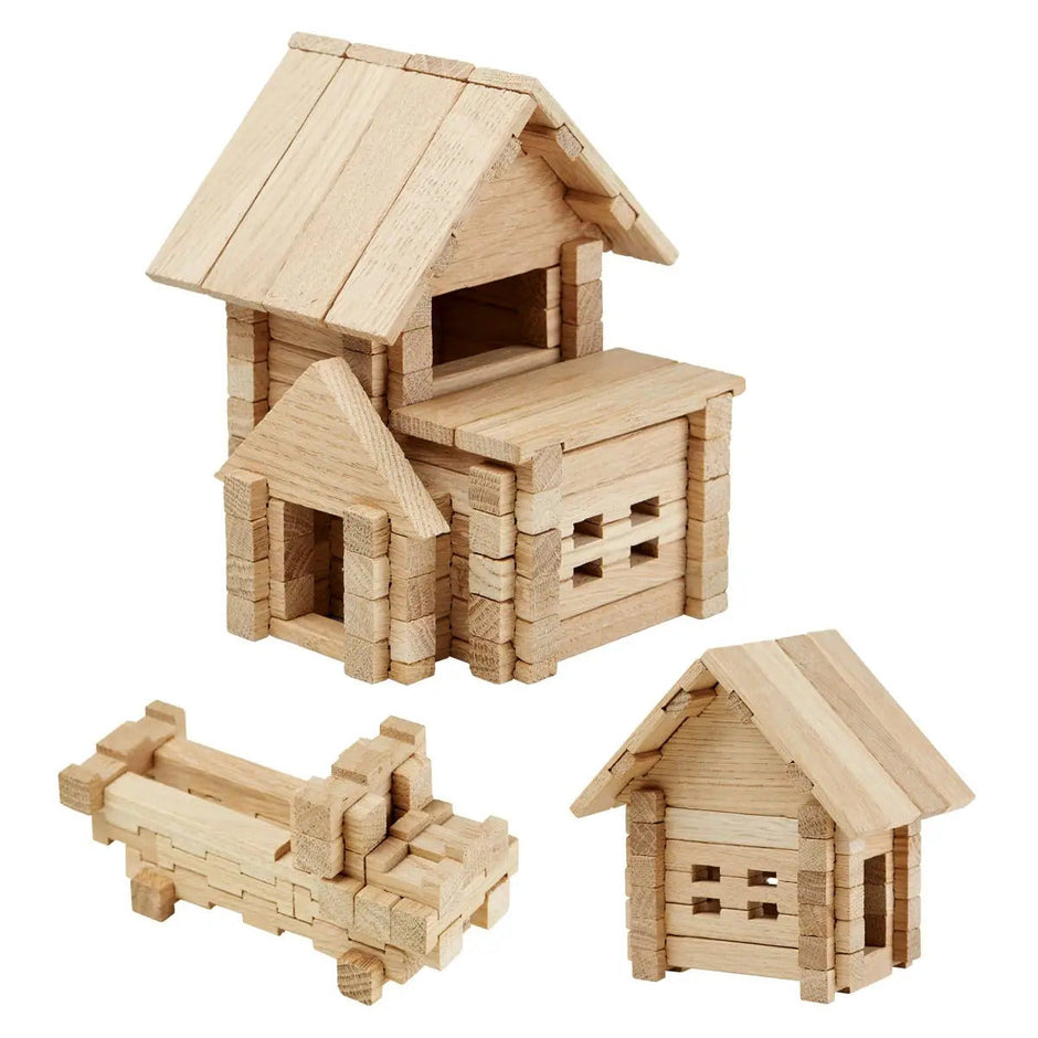 Constructor wooden House with a garage