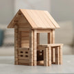 Designer wooden house with a veranda