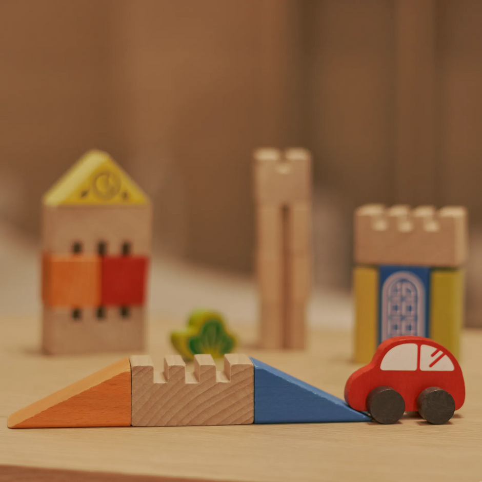 Wooden Building Blocks Set City