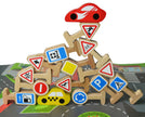 Road Signs with Roads - Developmental Wooden Toy for Toddlers