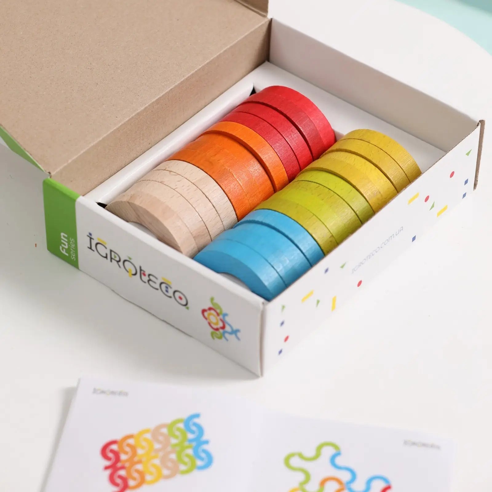 Rainbow arcs. Educational wooden toy-balancer