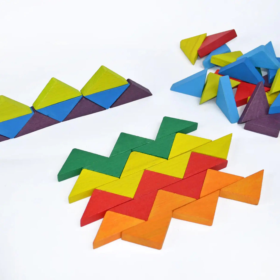Triangular mosaic made of wood for children